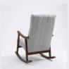 back view of grey rocking chair