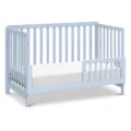 Soft Whisper 4-in-1 Convertible Crib - Blue, Wooden Baby Crib with Slatted Design, Adjustable Mattress Height