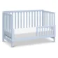 Soft Whisper 4-in-1 Convertible Crib - Blue, Wooden Baby Crib with Slatted Design, Adjustable Mattress Height
