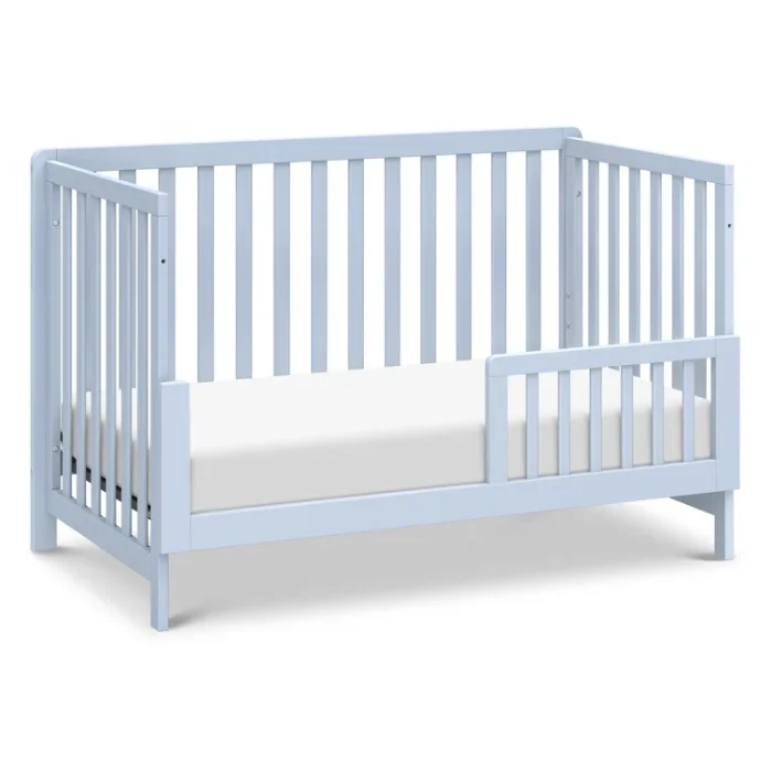 Soft Whisper 4-in-1 Convertible Crib - Blue, Wooden Baby Crib with Slatted Design, Adjustable Mattress Height