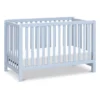Soft Whisper 4-in-1 Convertible Crib - Blue, Wooden Baby Crib with Slatted Sides, Includes Mattress Support