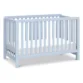 Soft Whisper 4-in-1 Convertible Crib - Blue, Wooden Baby Crib with Slatted Sides, Includes Mattress Support