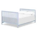 Soft Whisper 4-in-1 Convertible Crib - Blue, Slatted Design Toddler Bed with Adjustable Mattress Support