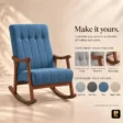 Aristo Rocking Chair customization showing channel tufting, wooden arms, rocker base and upholstery colour options