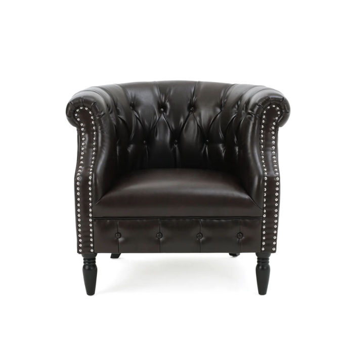 Black Vintage Leather Chesterfield Chair