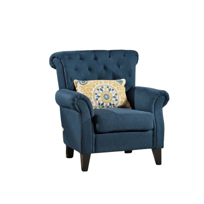 Regal Upholstered Armchair Dark Blue