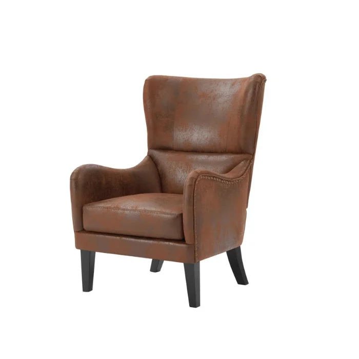 Crown Upholstered Wingback Chair Left Facing