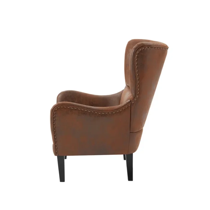 Crown Upholstered Wingback Chair Side Pose