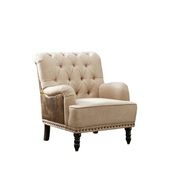 Nova Upholstered Wingback Accent Chair Beige