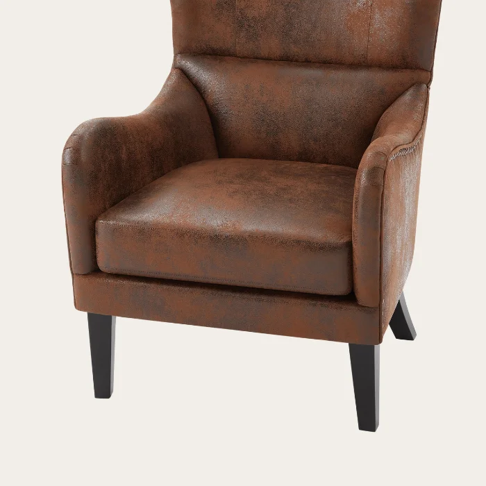 Crown Upholstered Wingback Chair Closeup