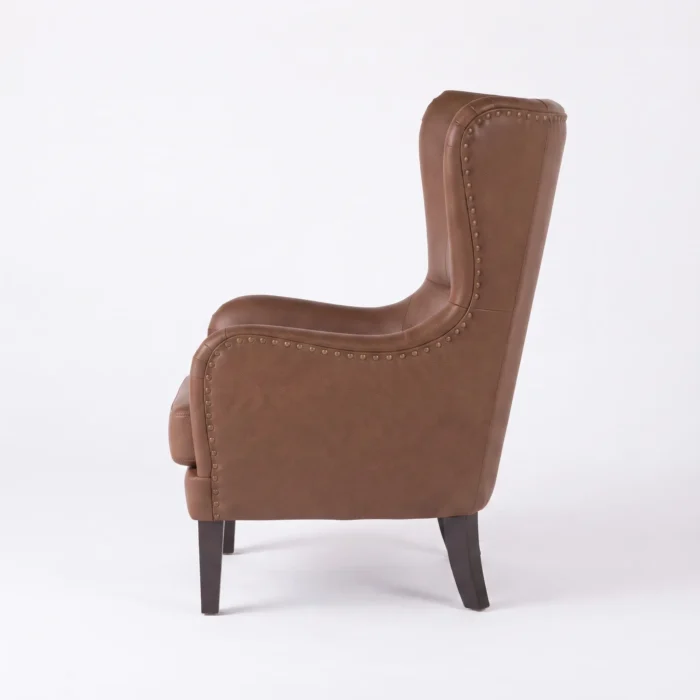 90 angle right side view Crown Upholstered Wingback Chair 90 angle right side view