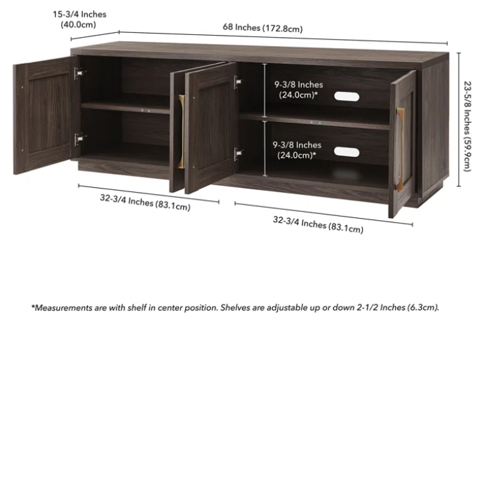 Elite Grain Media Console dimensions