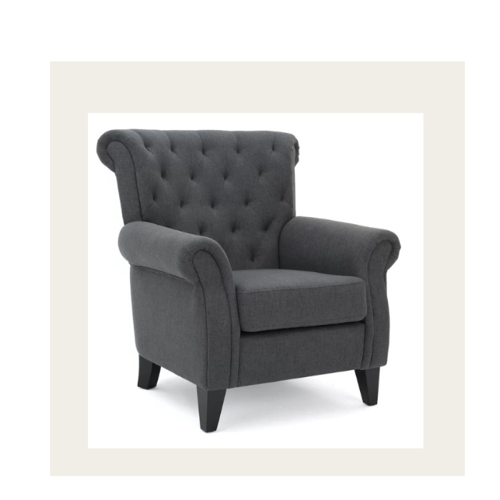 Regal Upholstered Armchair Dark Grey