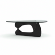 glass top coffee table in a white background
