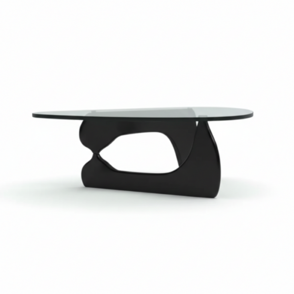 Serene Glass Coffee Table - black (2) glass top coffee table in a white background