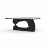 glass top coffee table in a white background