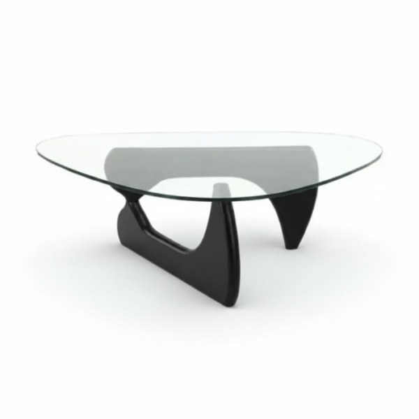Serene Glass Coffee Table - black (3) upper view of glass top coffeee table