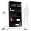 Signature Book Tower Bookcase with 4 shelves and dimensions of 5' 10" height, 35 1/4" width, and 13 1/4" depth, showcasing books and decor items