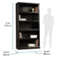Signature Book Tower Bookcase with 4 shelves and dimensions of 5' 10" height, 35 1/4" width, and 13 1/4" depth, showcasing books and decor items