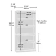 Detailed dimensions of Signature Book Tower Bookcase with adjustable shelves: total height 69 3/4", shelf depth 11", and adjustable shelf heights of 31 3/8", 38 1/8", and 24 3/8"