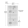 Detailed dimensions of Signature Book Tower Bookcase with adjustable shelves: total height 69 3/4", shelf depth 11", and adjustable shelf heights of 31 3/8", 38 1/8", and 24 3/8"
