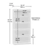 Detailed dimensions of Signature Book Tower Bookcase with adjustable shelves: total height 69 3/4", shelf depth 11", and adjustable shelf heights of 31 3/8", 38 1/8", and 24 3/8"