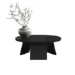Urban Round Coffee Table - Black, Minimalist Design with Angular Legs, Modern Living Room Accent