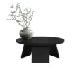 Urban Round Coffee Table - Black, Minimalist Design with Angular Legs, Modern Living Room Accent
