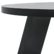 Close-up of Urban Round Coffee Table - Black, Detailing on Round Top and Angular Legs