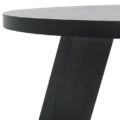 Close-up of Urban Round Coffee Table - Black, Detailing on Round Top and Angular Legs