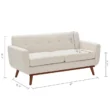 Versatile Square Arm Sofa with dimensions: 31.4" height, 30.3" depth, 65" width, 22.5" seat depth, and 14.2" seat height, shown with its clean, modern design and wooden legs.