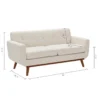 Versatile Square Arm Sofa with dimensions: 31.4" height, 30.3" depth, 65" width, 22.5" seat depth, and 14.2" seat height, shown with its clean, modern design and wooden legs.