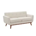 Front view of the Versatile Square Arm Sofa in light beige upholstery with a clean, minimalist design and wooden legs, perfect for contemporary living spaces.