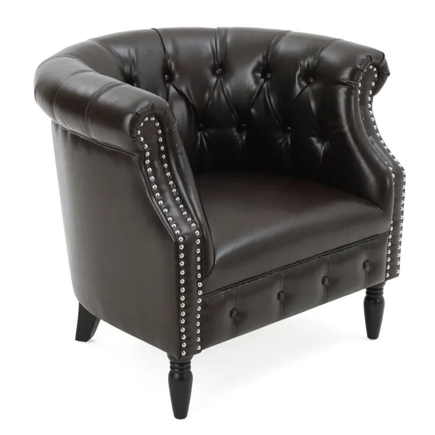 Vintage Leatherite Chesterfield Chairfeature