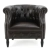 Vintage Faux Leather Chesterfield Chair front