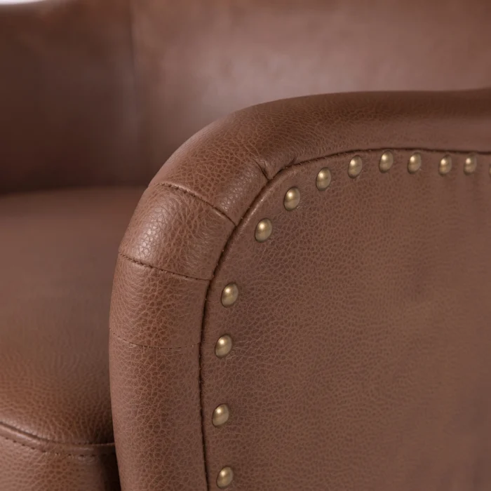 closeup view Crown Upholstered Wingback Chair closeup view
