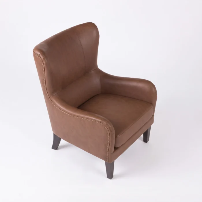 top view Crown Upholstered Wingback Chair top view