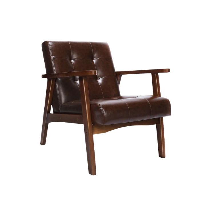 Brown Livia Accent Leatherite Armchair