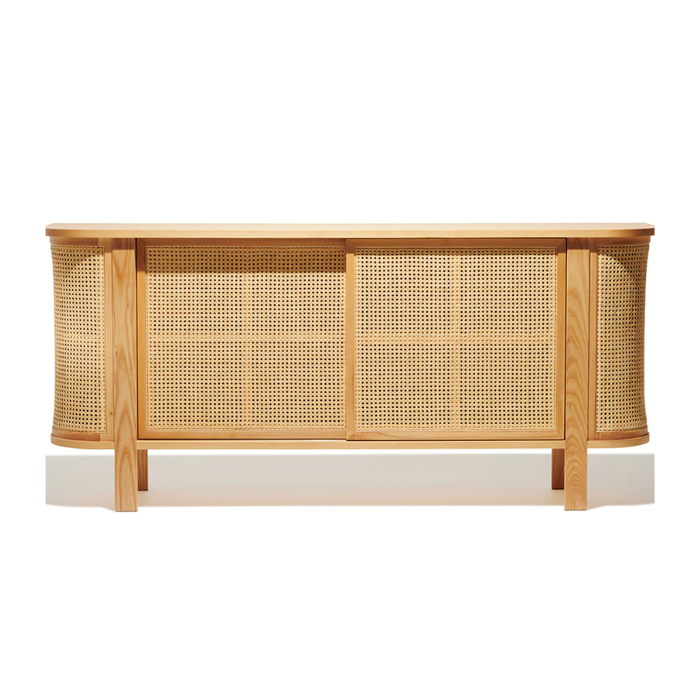 Curved Storage Cane Console