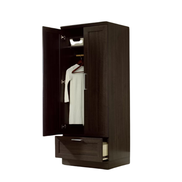 Walnut Tranquil Oak Wardrobe Closet Open