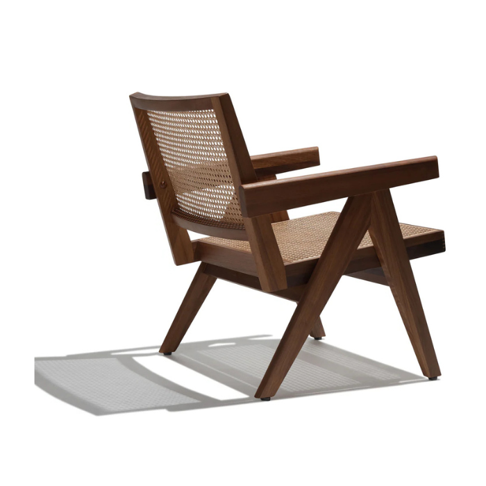 Brown Ava Cane Lounge Chair Side