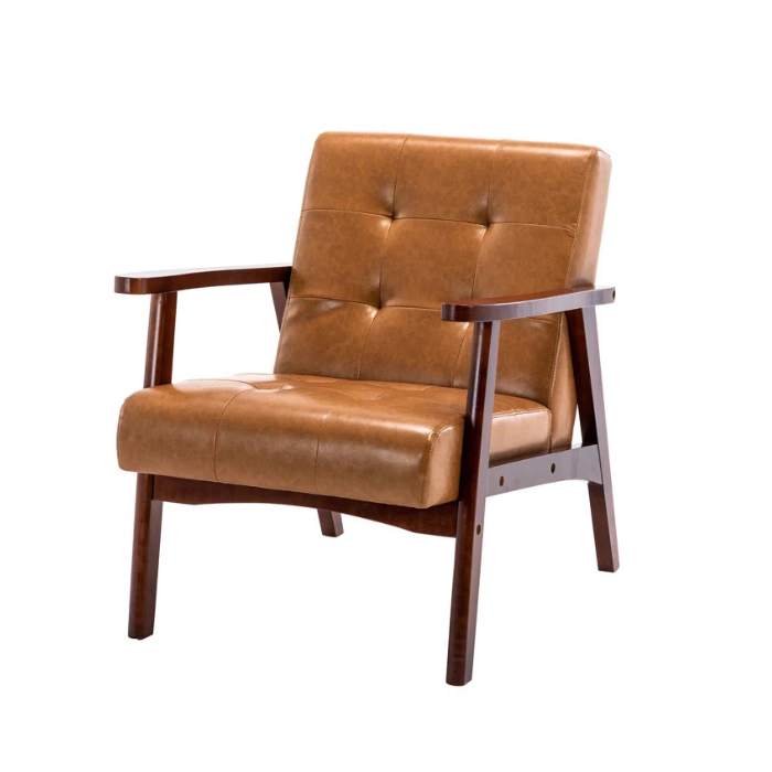 Mustard Livia Accent Leatherite Armchair