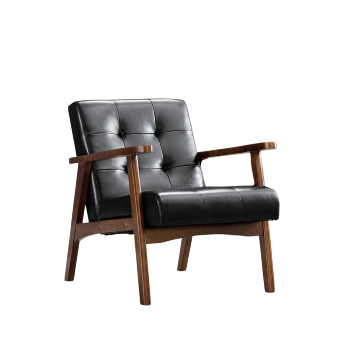 Black Livia Accent Leatherite Armchair