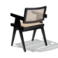 Chaya Cane Armchair in Black with woven cane backrest and seat, rear view