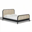 Angled view of cane bed in a white background