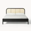 front view of black cane bed