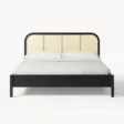 front view of black cane bed