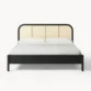 front view of black cane bed