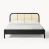 front view of black cane bed