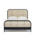 front view of cane bed in a white background